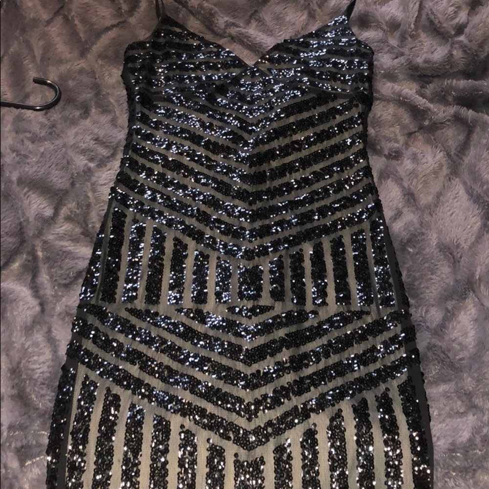 Black sparkly mini dress